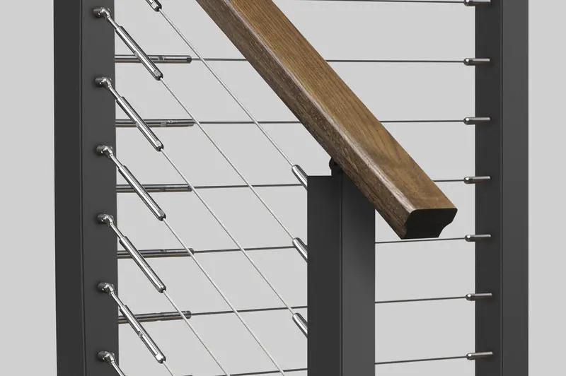 42-Inch Level Start/Stop Metal Newel For Cable Rail Systems 1