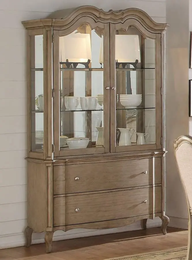Acme Chelmsford Antique Taupe Hutch And Buffet Combo – Dual-Function Dining Storage (66054) 1