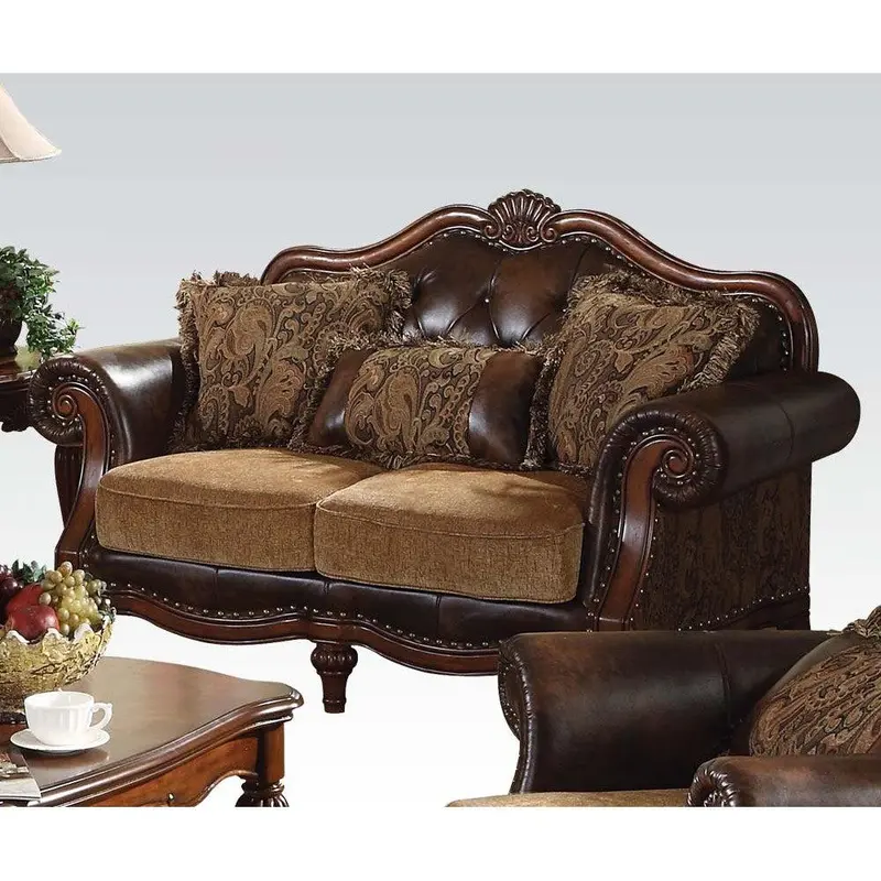 Acme Dreena Traditional Loveseat – Upholstered Two-Seater (05496) 1