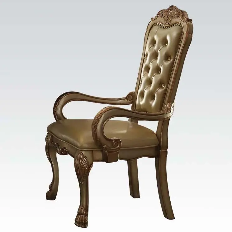 Acme Dresden Gold Patina Armchairs – Matching 2-Piece Set (63154) 1