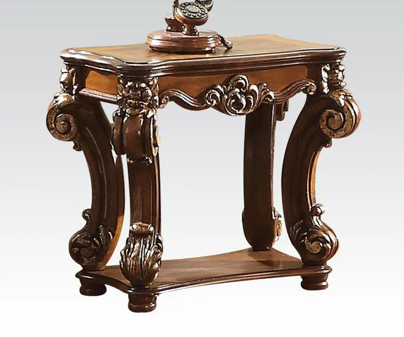 Acme Vendome Cherry Side Table With Compact Design (Model 82003) 1