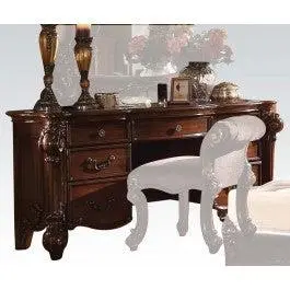 Acme Vendome Cherry Vanity Desk With Integrated Mirror And Storage 1
