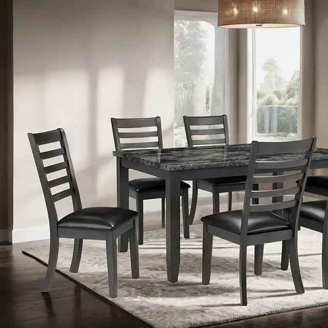 Adia 7-Piece Gray And Brown Dining Room Set 1