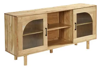 Adway Open-Shelf Accent Cabinet – Industrial-Style Display Sideboard 1