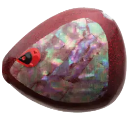 Aiya Abalone-Inspired Glow Ball – White Base With Red Glitter 1