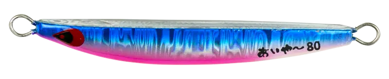 Aiya Glow Jig – Blue & Pink Tail Lure 1
