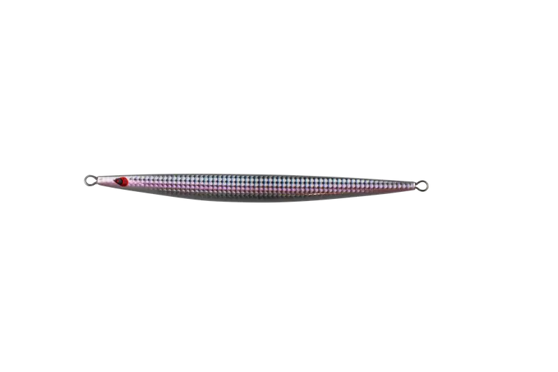 Aiya Long Jig: Lens-Effected Silver Body With Pink Accent Line 1
