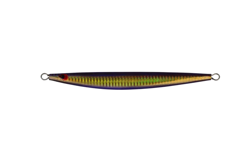 Aiya Semi-Long Jig – Purple/Gold Body With Purple Belly 1