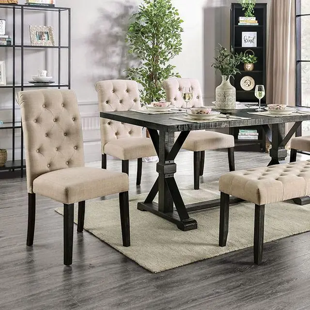 Alfred Rectangular Dining Table – Solid Wood Top 1