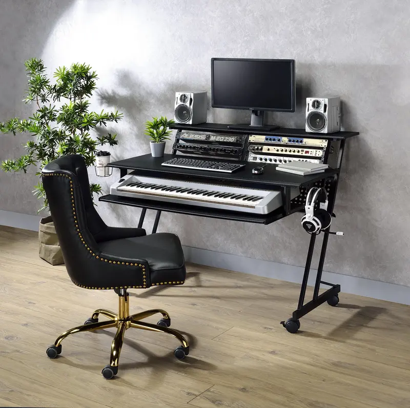 All-Black Computer Desk – Suitor Minimalist Workspace Solution 1