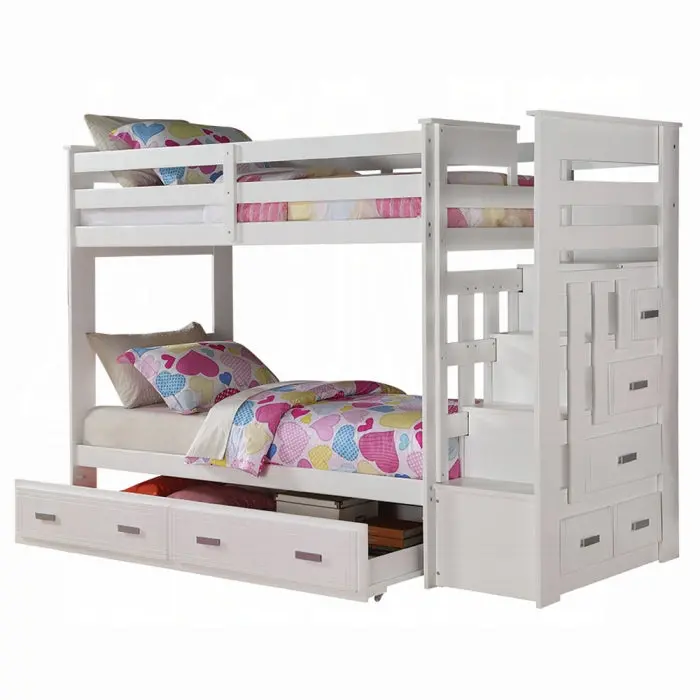 Allentown Twin-Over-Twin Bunk Bed With Underbed Trundle & Storage Drawers 1