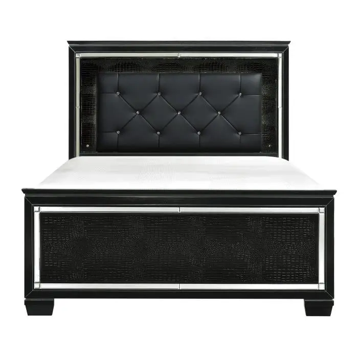 Allura Black Full Panel Bed With Sophisticated Edge 1