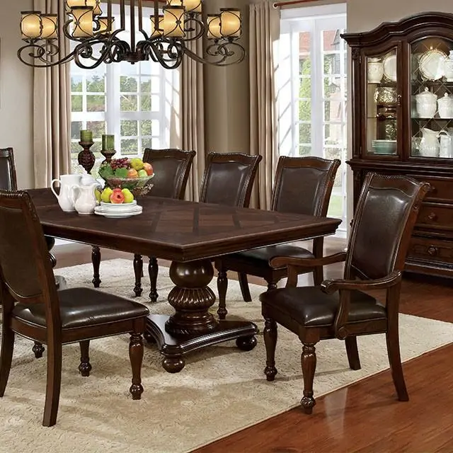 Alpena Brown Cherry Solid Wood Dining Table With Rustic Refinement 1