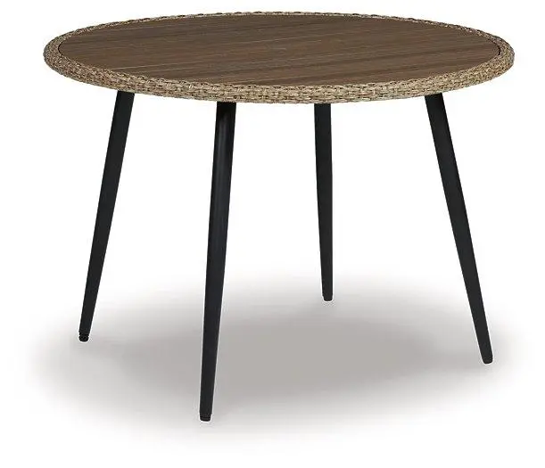 Amaris Outdoor Dining Table – Rectangular Aluminum & Teak 1