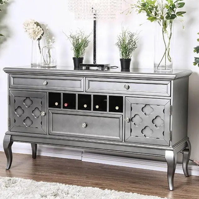Amina Gray Serving Cart With Storage Shelves 1