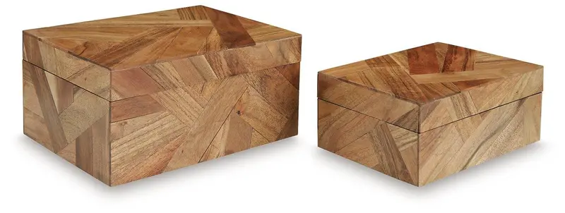 Antford Decorative Storage Box Pair – Fabric-Wrapped Organizers 1