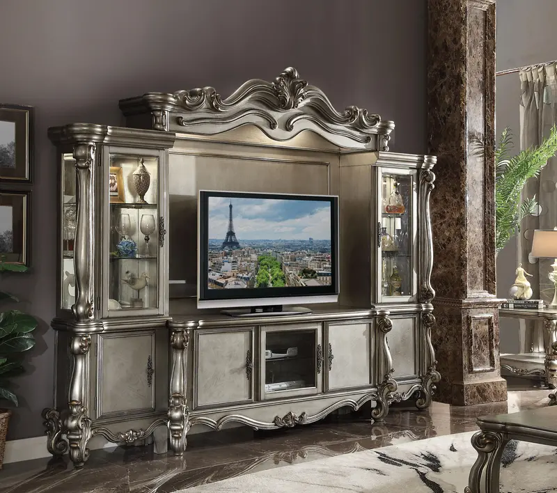 Antique Platinum Versailles Tv Console 1