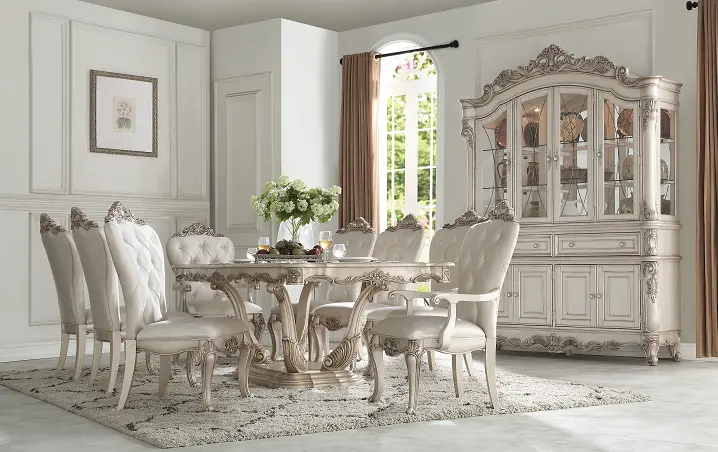 Antique White Gorsedd Extendable Dining Table – Elegant Seating For Gatherings 1