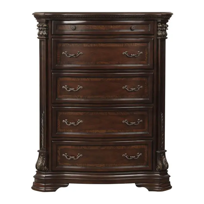 Antoinetta Warm Cherry Chest – Tall 6-Drawer Vertical Storage Unit 1