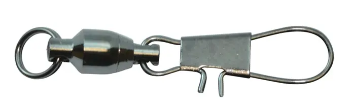 Ball Bearing Swivel With Split Ring And Interlock Snap (Nickel Finish) 1