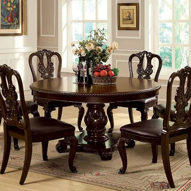 Bellagio Brown Cherry Round Dining Table For Intimate Gatherings 1