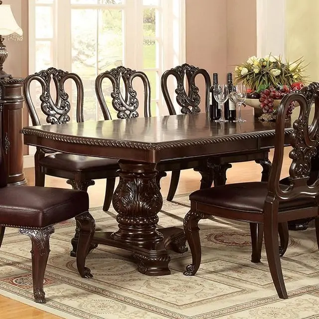 Bellagio Expandable Brown Cherry Dining Table With Two Leaves 1