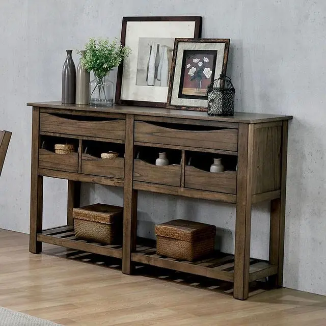 Benllech Rustic Wooden Server Cabinet 1