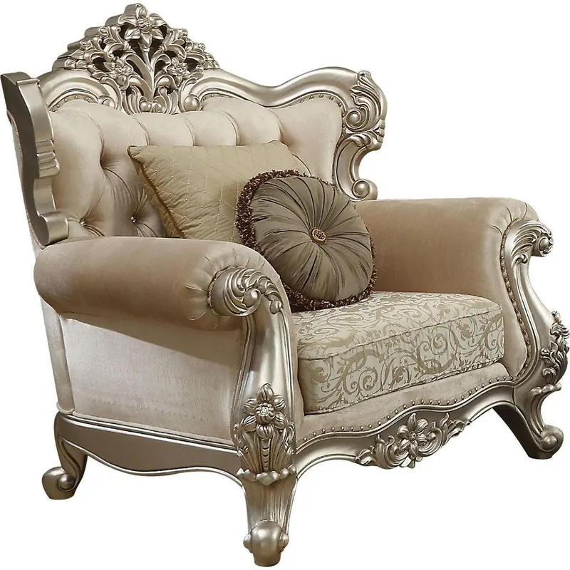 Bently Champagne Accent Chair With 2 Pillows By Acme Furniture – Model 50662 1