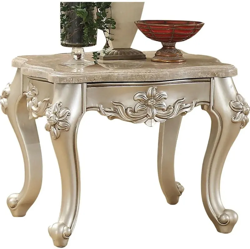 Bently Marble & Champagne End Table By Acme Furniture – Model 81667 1