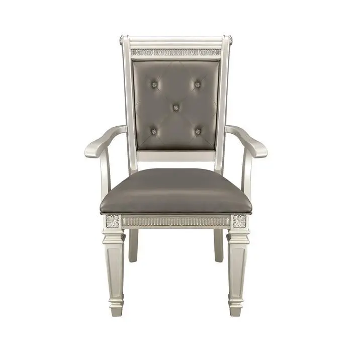 Bevelle Silver Armchairs (Set Of 2) – Elegant Seating For Living Or Dining 1