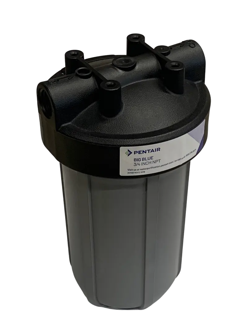 Black And Grey Filter Housing — 4.5" X 10", 3/4" Female Npt Connections 1