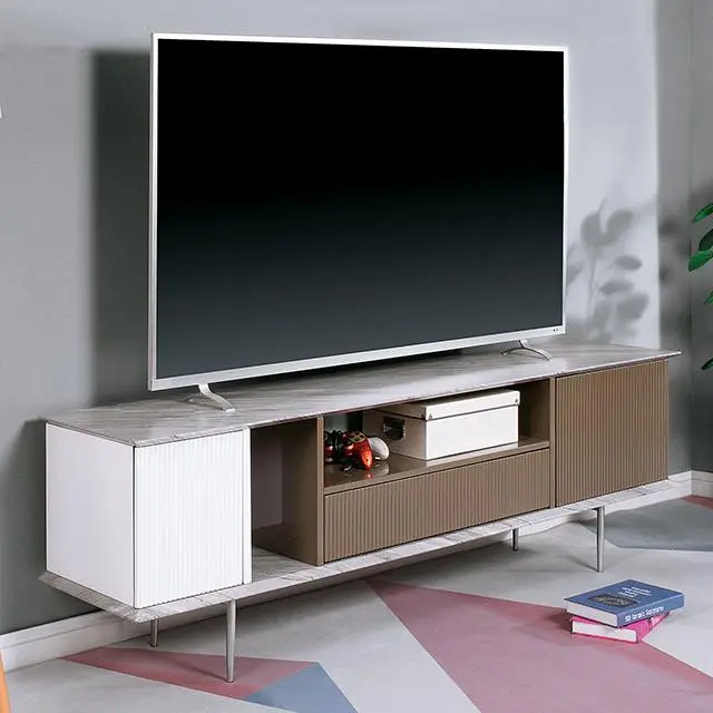 Blair 70-Inch Tv Console – White, Champagne & Gray Finish 1