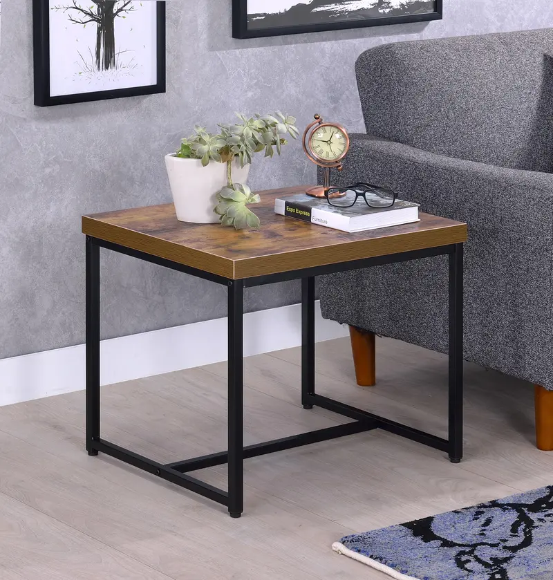 Bob Weathered Oak & Black Side Table 1