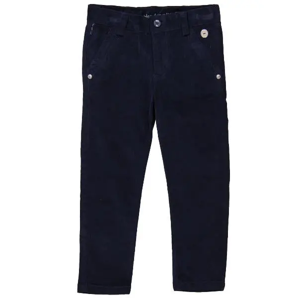 Boboli Micro-Rib Pants – Dark Navy, Sizes 128–140 1