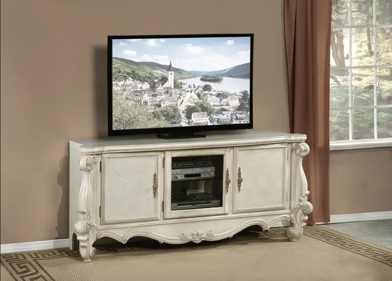 Bone White Versailles-Style Tv Stand 1
