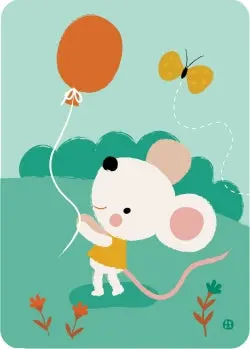 Bora Greeting Card With Matching Envelope – Mouse Theme 1