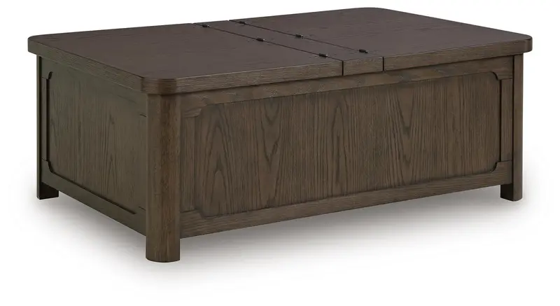 Breckington Wooden Coffee Table With Built-In Storage Compartment 1