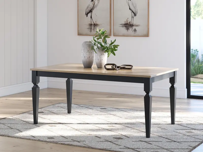 Brenkerton Solid Wood Dining Table – Extendable Rectangular Design 1