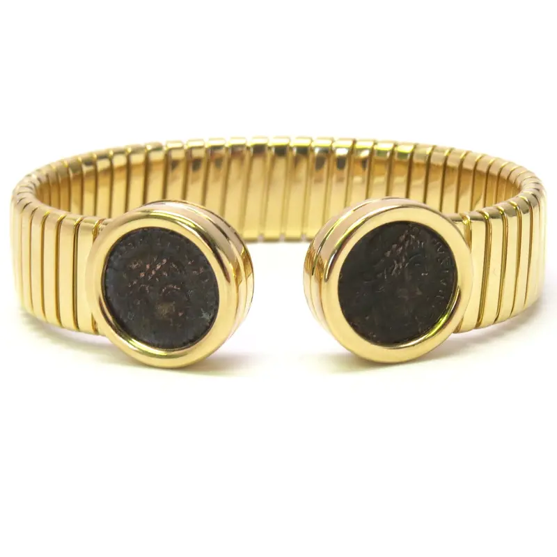Bulgari Monete Tubogas Cuff Bracelet Featuring Authentic Ancient Coins 1