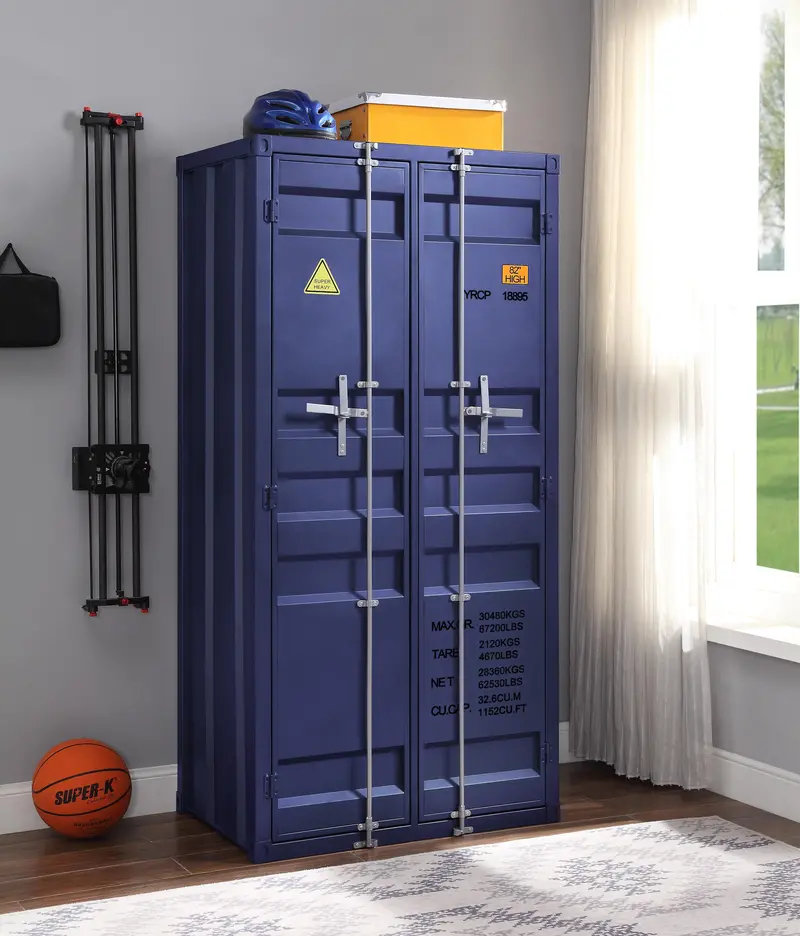 Cargo Blue Double-Door Wardrobe Cabinet 1