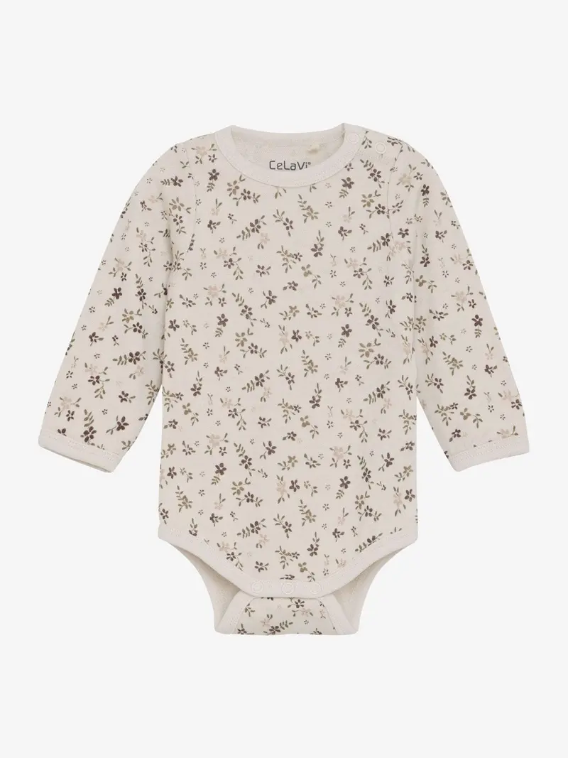 Celavi Floral Romper In Brown – Lightweight Cotton One-Piece (Size 68) 1