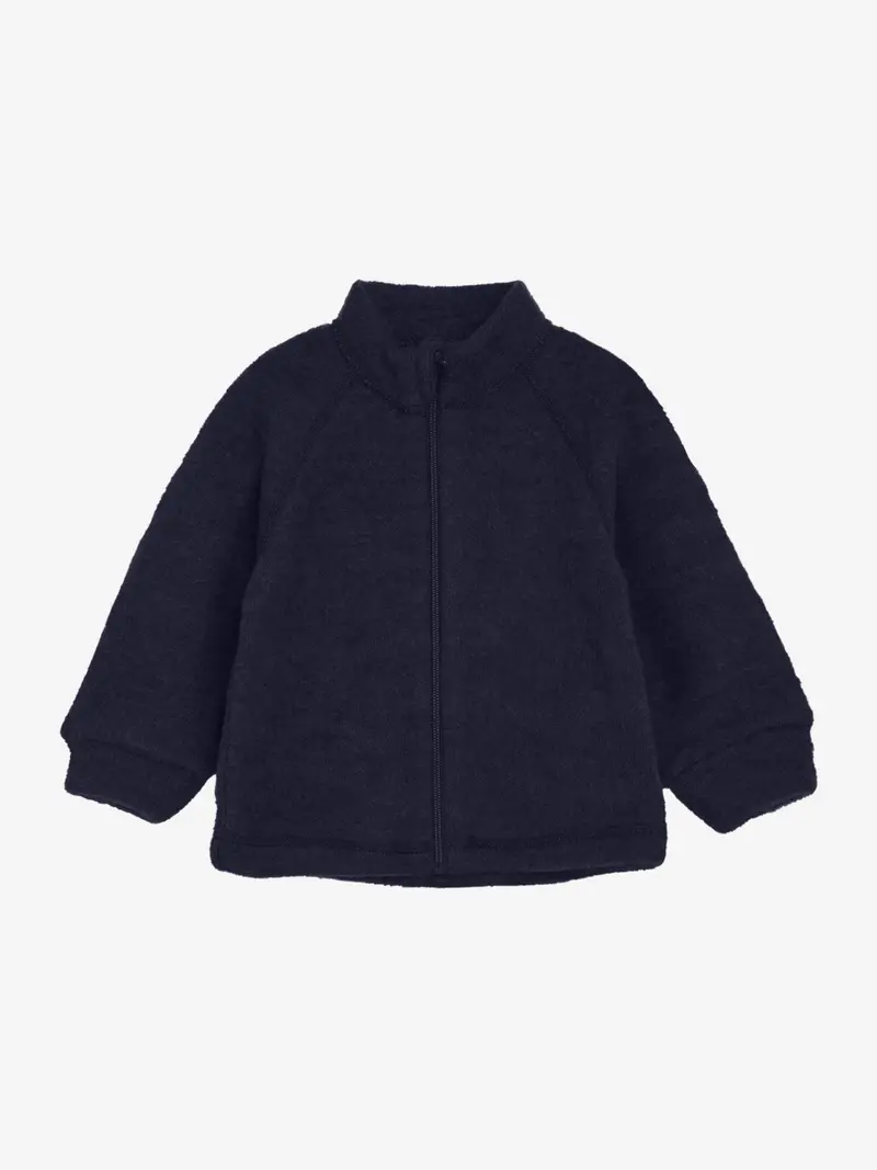 Celavi Navy Blue Soft Wool Zip Jacket For Kids 4