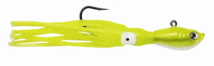 Chartreuse Squidtail Jig – High-Visibility Lure 1