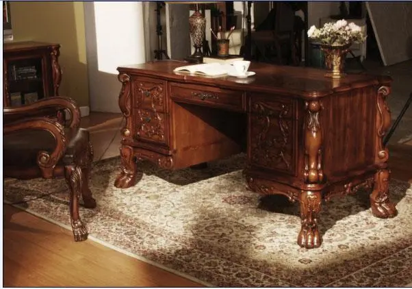 Cherry Oak Dresden Writing Desk With Drawers 1