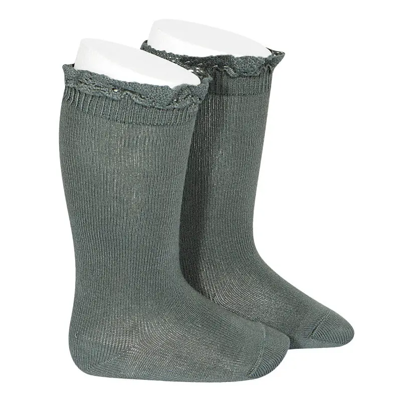 Condor Lichen Green Lace Knee Socks – Ages 6–12 Months 1