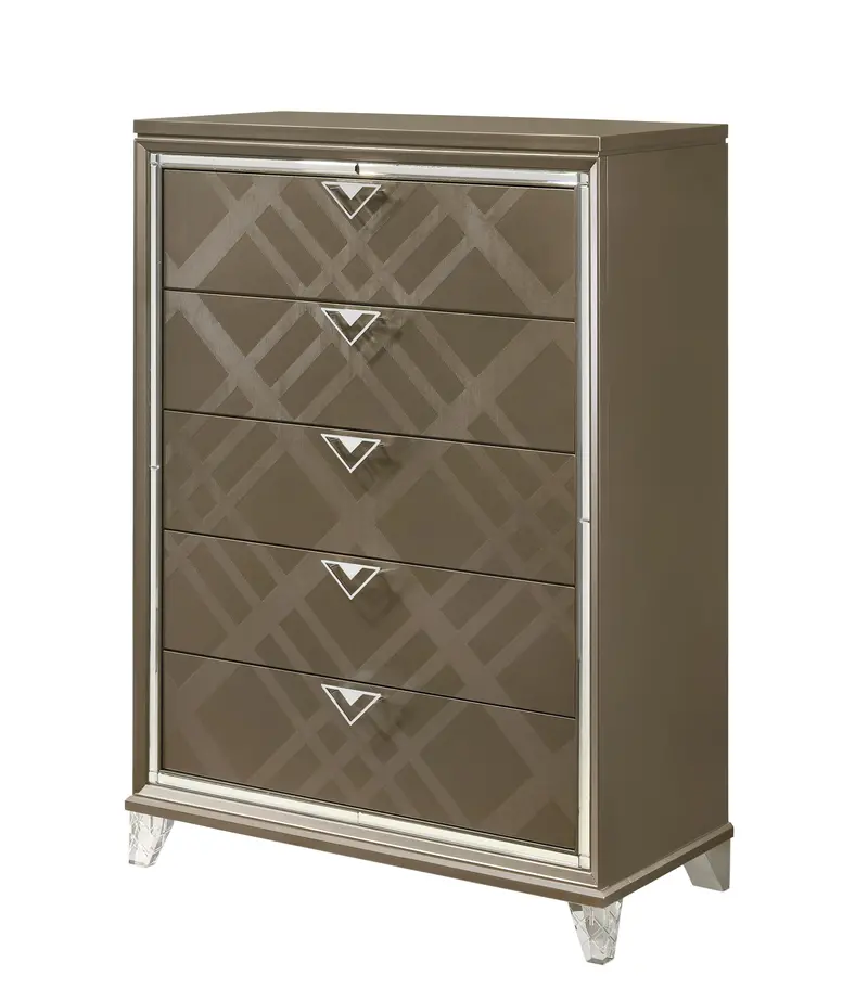 Dark Champagne 6-Drawer Chest – Skylar Vertical Storage Solution 1