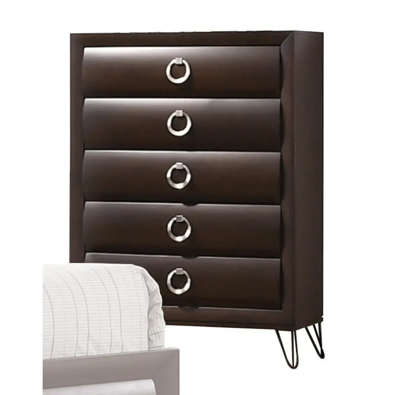 Dark Merlot 5-Drawer Chest – Tablita Compact Storage Unit 1