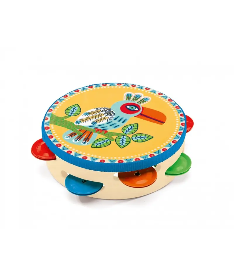 Djeco Animambo Tambourine – Animal-Themed Percussion Toy For Toddlers (Age 2+) 1