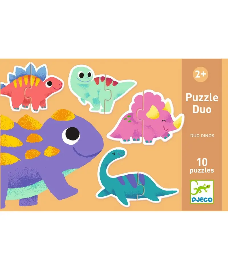 Djeco Dino Duo Puzzle – Two-Piece Matching Game For Toddlers Age 2+ 1