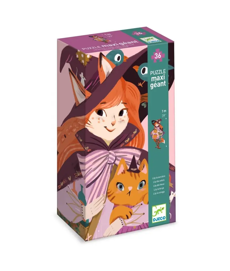 Djeco Maxi-Puzzle Lily The Witch – Enchanting Jigsaw For Preschoolers (Age 4+) 1